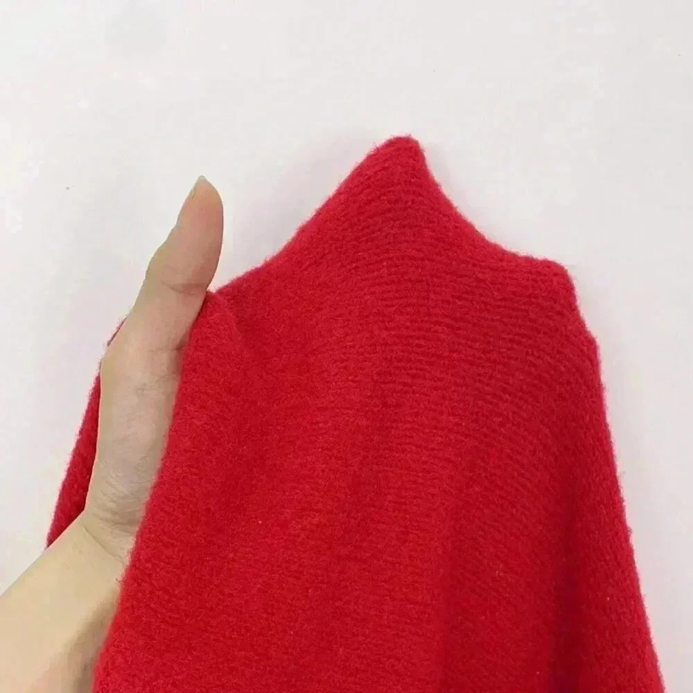 Red Casual Women's Loose Cardigan - Picture 8 of 8